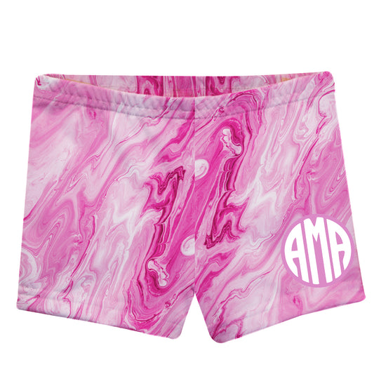 Personalized Monogram Pink Marble Shorties - Wimziy&Co.
