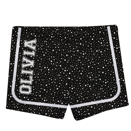 Polka Dots Print Name Black And White Shorties - Wimziy&Co.