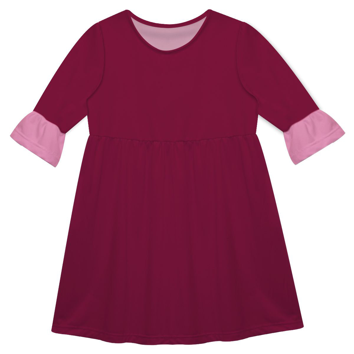 Girls maroon and pink dress with monogram - Wimziy&Co.