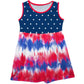 American Red and Blue Tie Dye Tank Dress