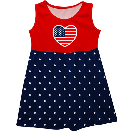 American Heart Navy and Red Tank Dress - Wimziy&Co.