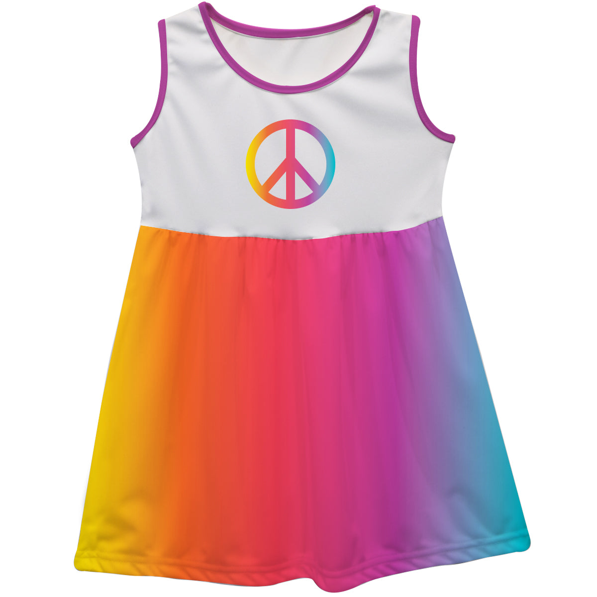 Peace Love Rainbow Color Tank Dress - Wimziy&Co.