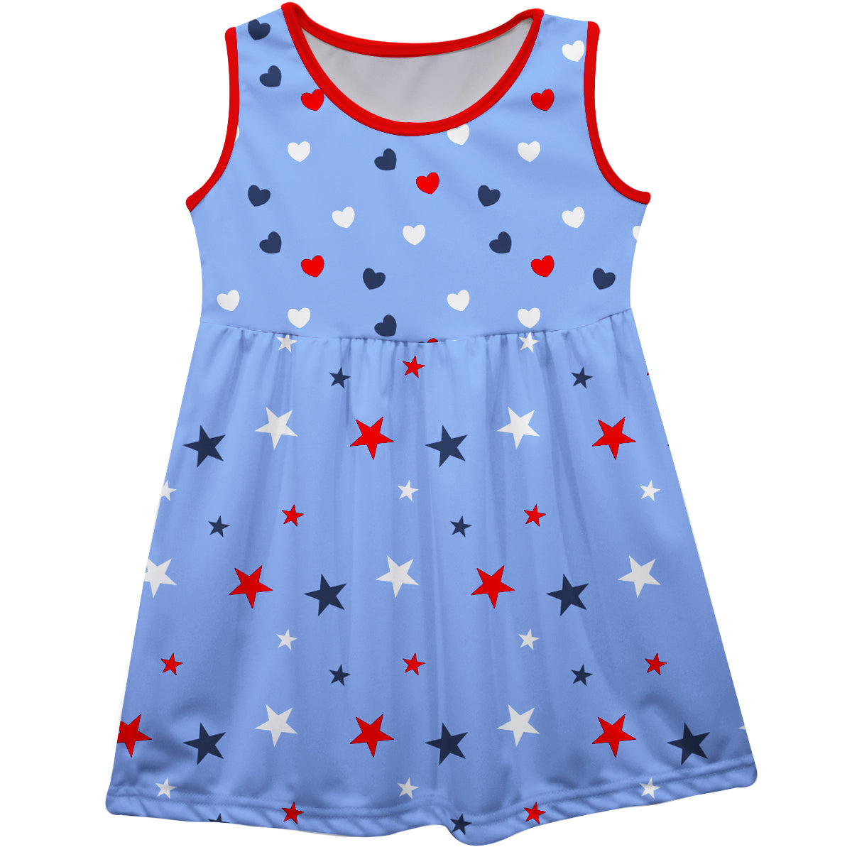 Stars Print Light Bue Tank Dress - Wimziy&Co.