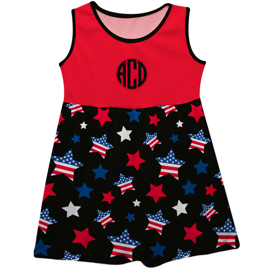 Americana Monogram Black and Red Tank Dress - Wimziy&Co.