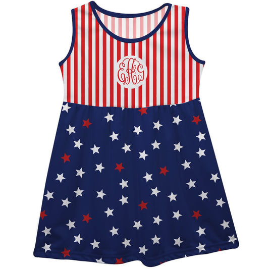 American Monogram Blue Red and White Tank Dress - Wimziy&Co.