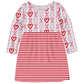 XOXO Print White and Red Stripes Long Sleeve Tank Dress