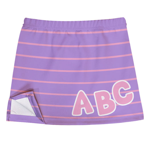 ABC Purple And Pink Stripes Skirt With Side Vents