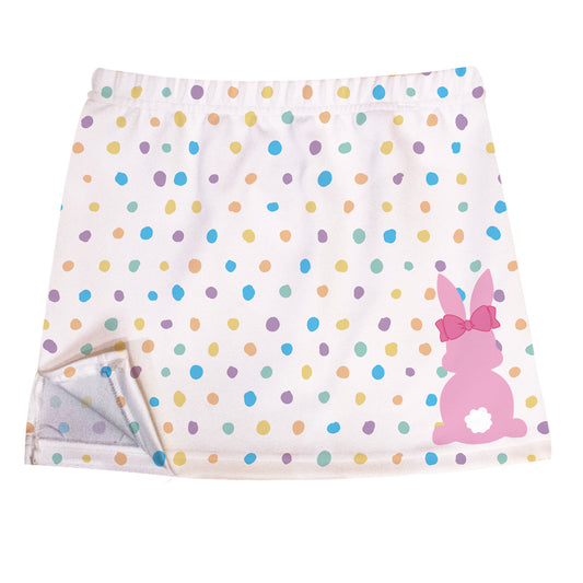Bunny White And Colors Polka Dosts Skirt With Side Vents