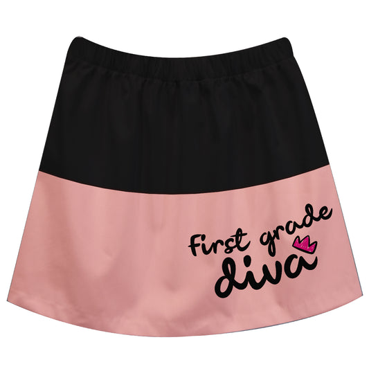 Diva Your Grade Peach And Black Skirt