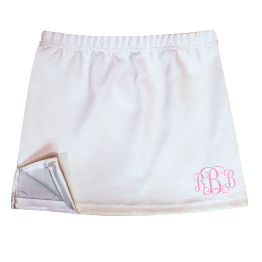 Monogram White Skirt With Side Vents