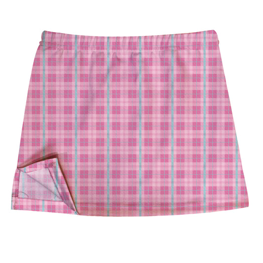 Plaid Pink Skirt With Side Vents