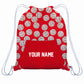 Baseball Personalized Your Name Red White Fleece Gym Bag With Kangaroo Pocket 14 X 19""