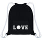 Tennis Love Black Fleece Gym Bag With Kangaroo Pocket