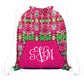 Watermelon Pink Fleece Gym Bag With Kangaroo Pocket