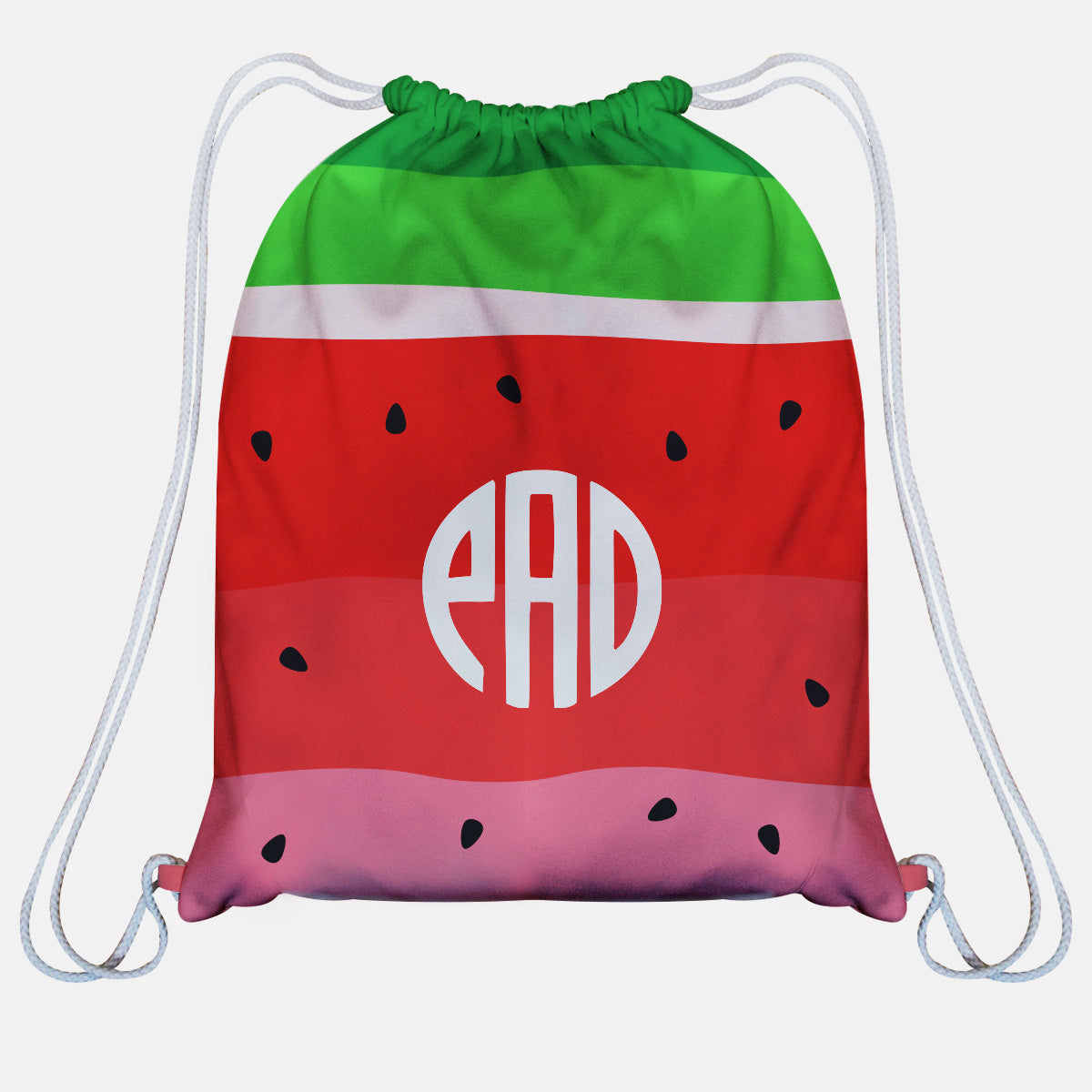 Watermelon Personalized Monogram Green and Red Gym Bag 14 x 19""