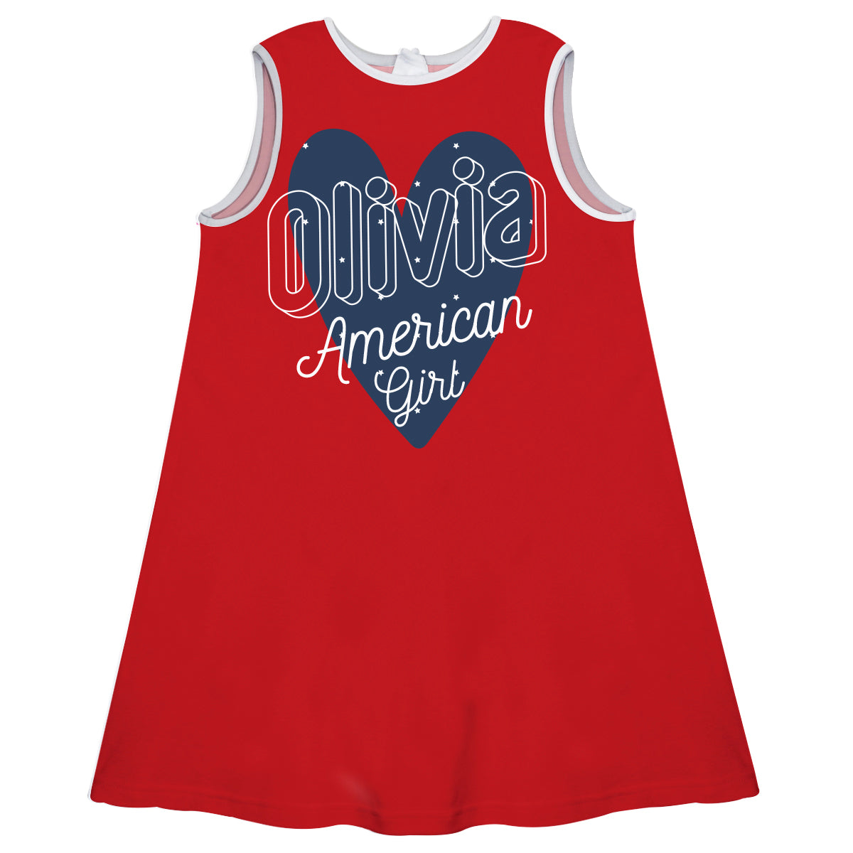 American Girl Name Red A Line Dress