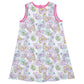Butterflies Print White and Pink A Line Dress - Wimziy&Co.