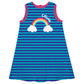 Rainbow Personalized Name Royal Stripes A Line Dress