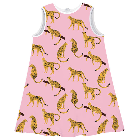 Tiger Print Pink A Line Dress