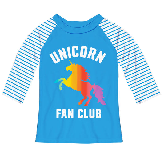 Unicorn Fan Club Turquoise Ranglan Tee Shirt 3/4 Sleeve