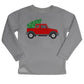 Boys gray and red christmas tree sweatshirt with name - Wimziy&Co.