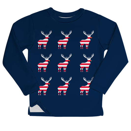 Deers Navy Fleece Swetshirt With Side Vents