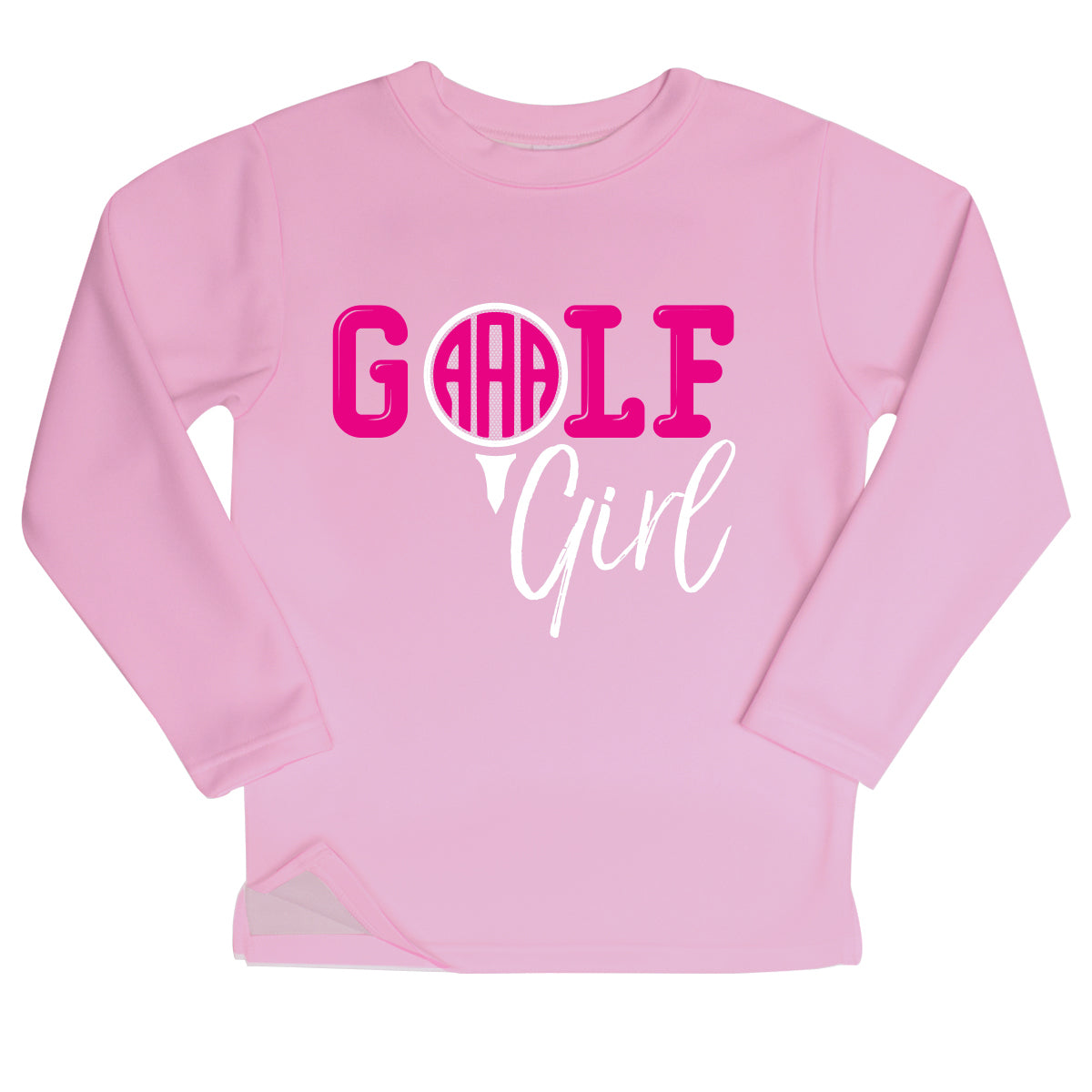 Golf Girl Monogram Pink Fleece Sweatshirt Side Vents