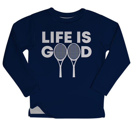 Life Is Good Navy Fleece Sweatshirt With Side Vents