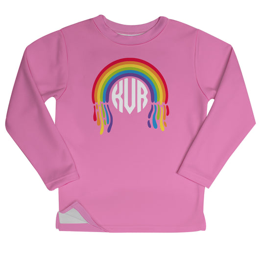 Ranbow Personalized Monogram Pink Fleece Sweatshirt With Side Vents