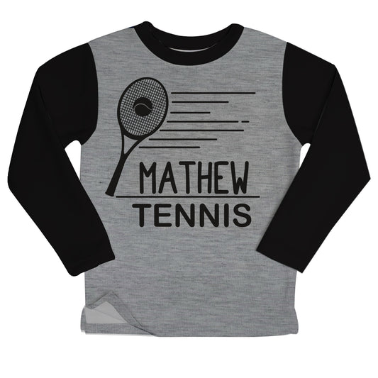 Tennis Name Gray Fleece Boys Sweatshirt with Side Vents