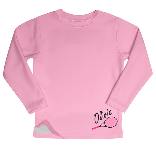 Tennis Raquet Name Pink Fleece Sweatshirt With Side Vents