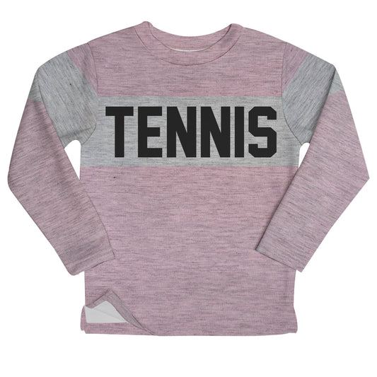 Tennis Pink and Gray Heather Fleece Sweatshirt Side Vents