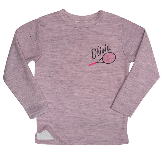 Tennis Name Pink Heather Fleece Sweatshirt With Side Vents
