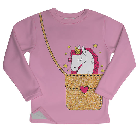 Unicorn Light Pink Fleece Sweatshirt With Side Vents