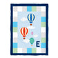 Balloons Initial Name Blue and Green Plush Minky Throw