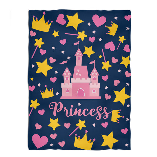 Princess Castle Navy Fleece Blanket 40 x 58""