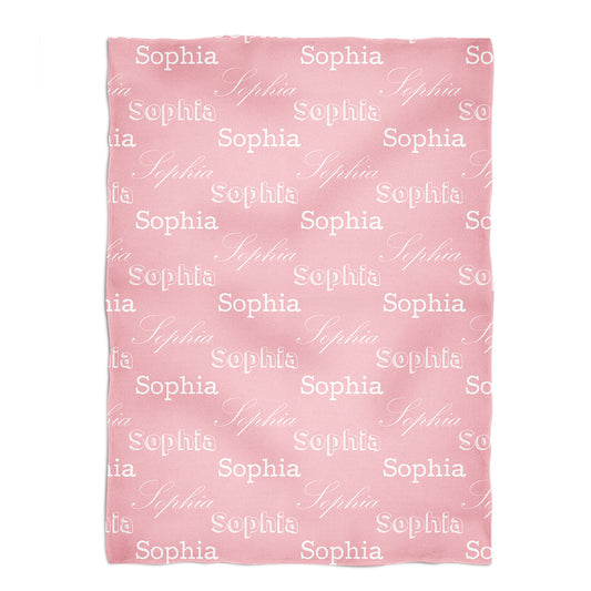 Personalized Name Light Pink Minky Throw