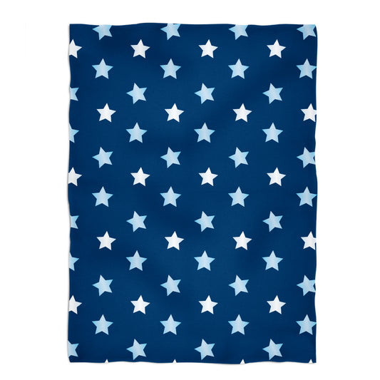 Stars Print Navy Plush Minky Throw
