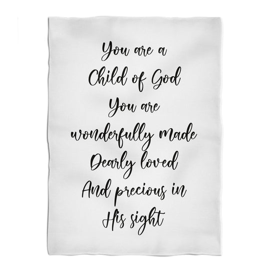 You Are A Child Of God White Plush Minky Throw