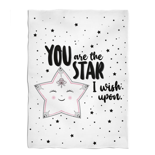 You Are The Star White Plush Minky Throw