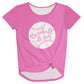 Baseball All Day Pink Knot Top