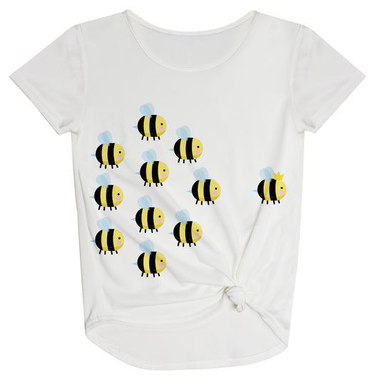 Bees White Knot Top
