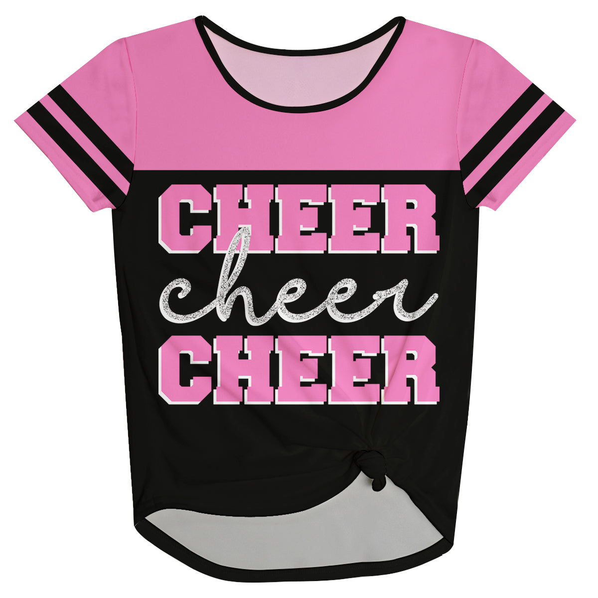 Cheer Black And Pink Knot Top