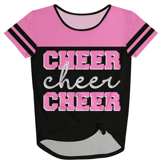 Cheer Black And Pink Knot Top