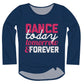 Dance Today Navy Long Sleeve Knot Top