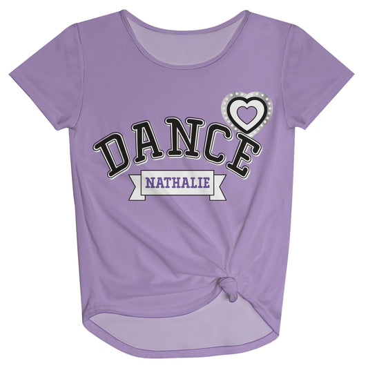 Dance Personalized Name Purple Knot Top