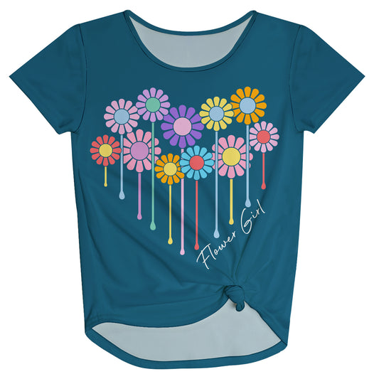 Flower Girl Teal Knot Top - Wimziy&Co.