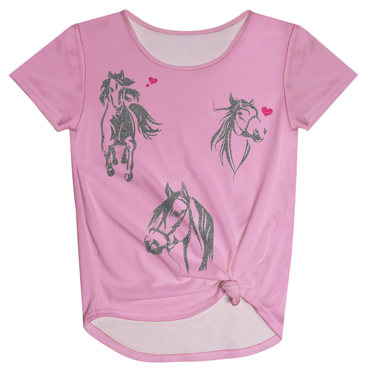 Glitter Horses and Personalized Monogram Pink Knot Top - Wimziy&Co.