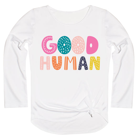 Good Human White Long Sleeve Knot Top - Wimziy&Co.
