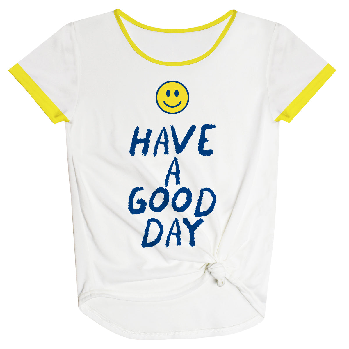 Have A Good Day White Knot Top - Wimziy&Co.